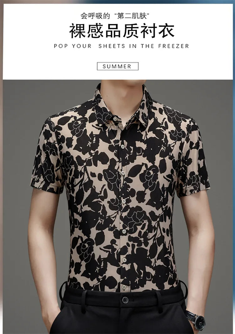 Ice Silk Floral Shirt